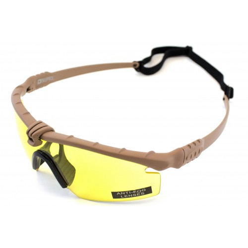 Nuprol Battle Pros Glasses (Tan) (Yellow), Eye protection is the only prerequisite for playing airsoft - it is absolutely essential and is the only base requirement to participate